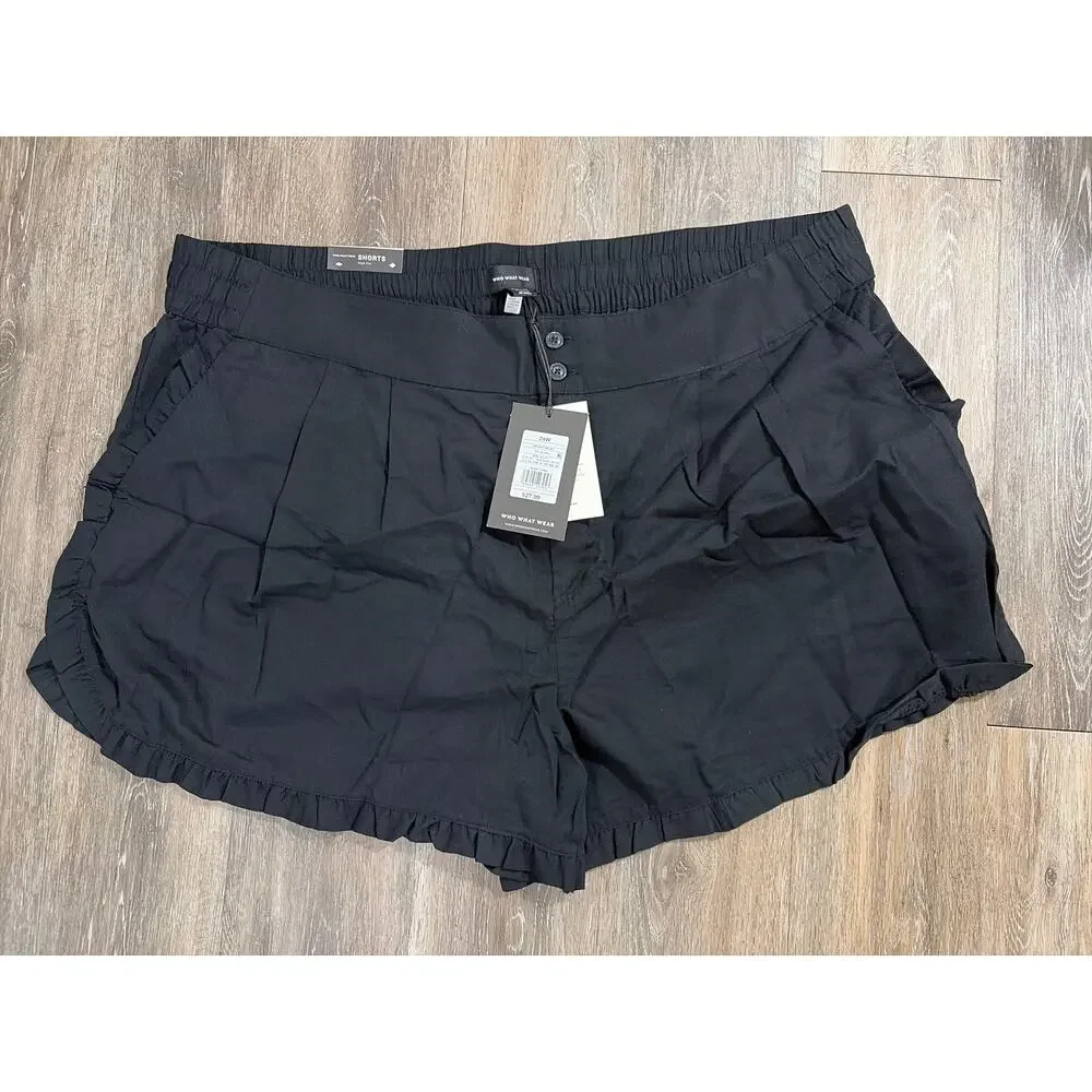 Who What Wear Black  Shorts 24W Plus Size Casual Summer